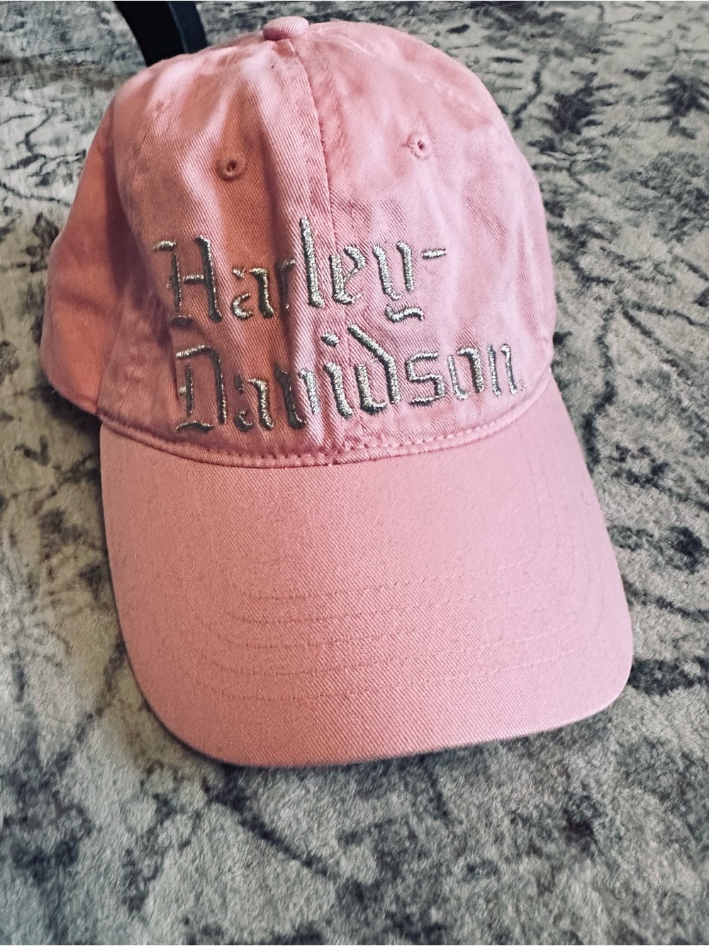 Harley-Davidson Pink Baseball Cap with Silver Script